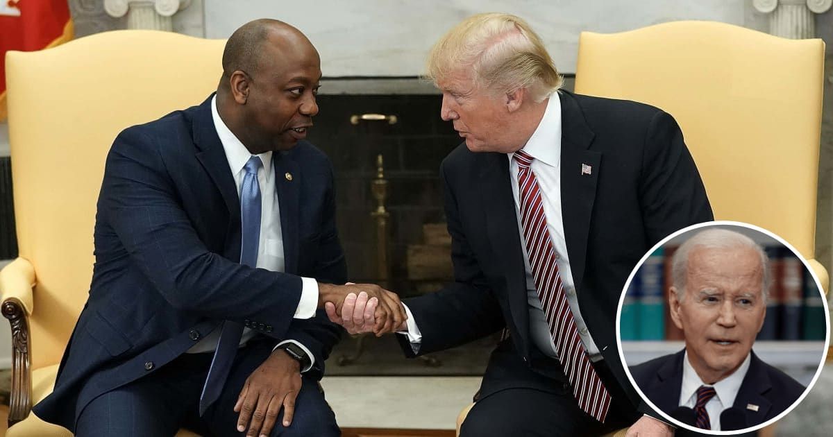 Sen Tim Scott stated Donald Trump only needed to be himself to win against Joe Biden in the upcoming presidential debates (Getty Images)