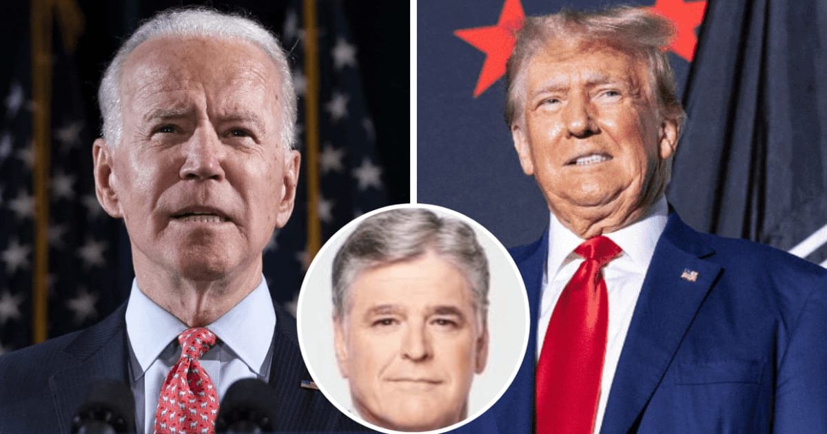 Sean Hannity issued a call to ban teleprompters and cheat sheets at Joe Biden and Donald Trump debates (Getty Images, Twitter/@seanhannity)
