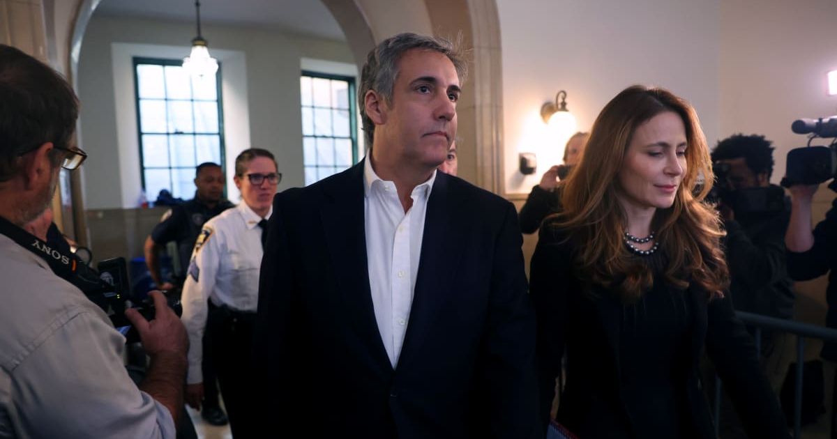 Michael Cohen arrives with his attorney Danya Perry at Trump's civil fraud trial at New York State Supreme Court (Spencer Platt/Getty Images)