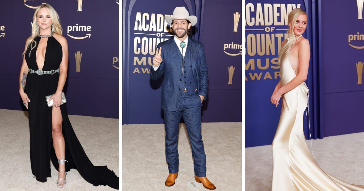 Miranda Lambert, Thomas Rhett, and Kelsea Ballerini at 59th Academy of Country Music Awards (Jason Kempin/Getty Images, Jason Kempin/Getty Images, and Ayisha Collins/FilmMagic)
