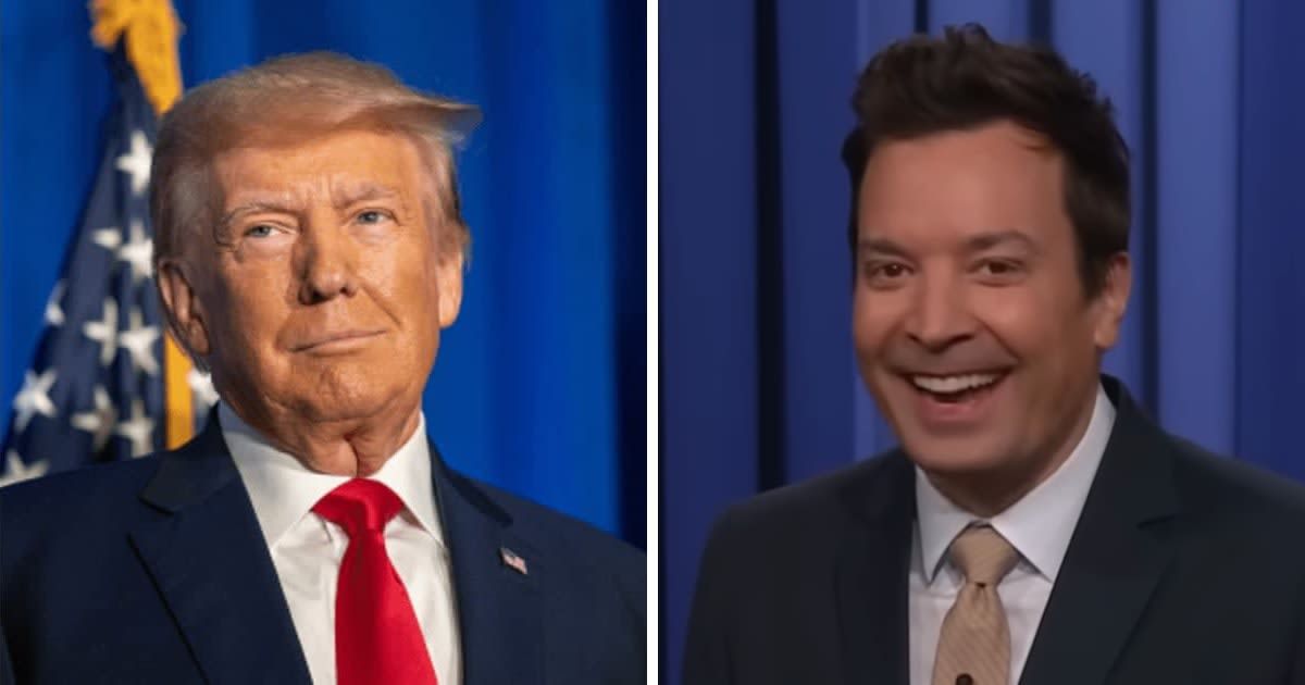 Jimmy Fallon took a jab at Donald Trump with a mock interview on 'The Tonight Show' (The Tonight Show Starring Jimmy Fallon/YouTube, Getty Images)