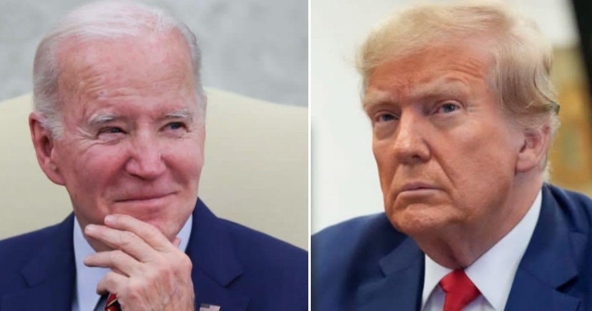 Joe Biden shared a video contrasting Donald Trump's stock market fear-mongering during the 2020 election with the stock market growth under the Biden administration in 2024 (Getty Images)