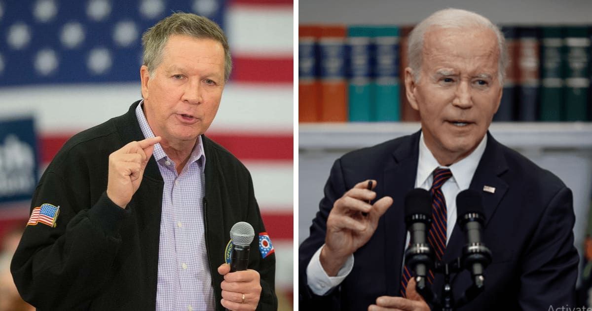 John Kasich is unsure of Joe Biden being the Democratic presidential nominee for 2024 (Getty Images)