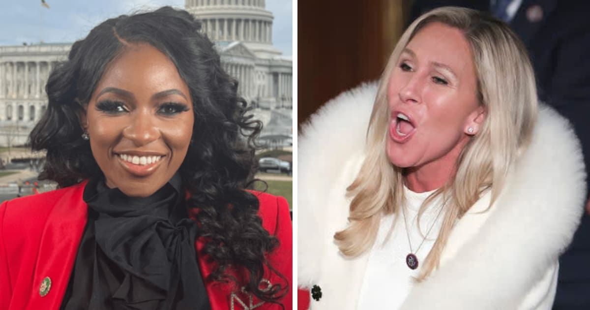 Rep Jasmine Crockett called Rep Marjorie Taylor Greene a 'racist' after personal attacks during House Oversight Committee meeting (@jasmineforus/Instagram, Win McNamee/Getty Images)