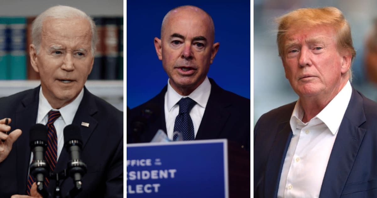 Alejandro Mayorkas admitted the border crisis has worsened under the Biden administration than his predecessor Donald Trump (Getty Images)