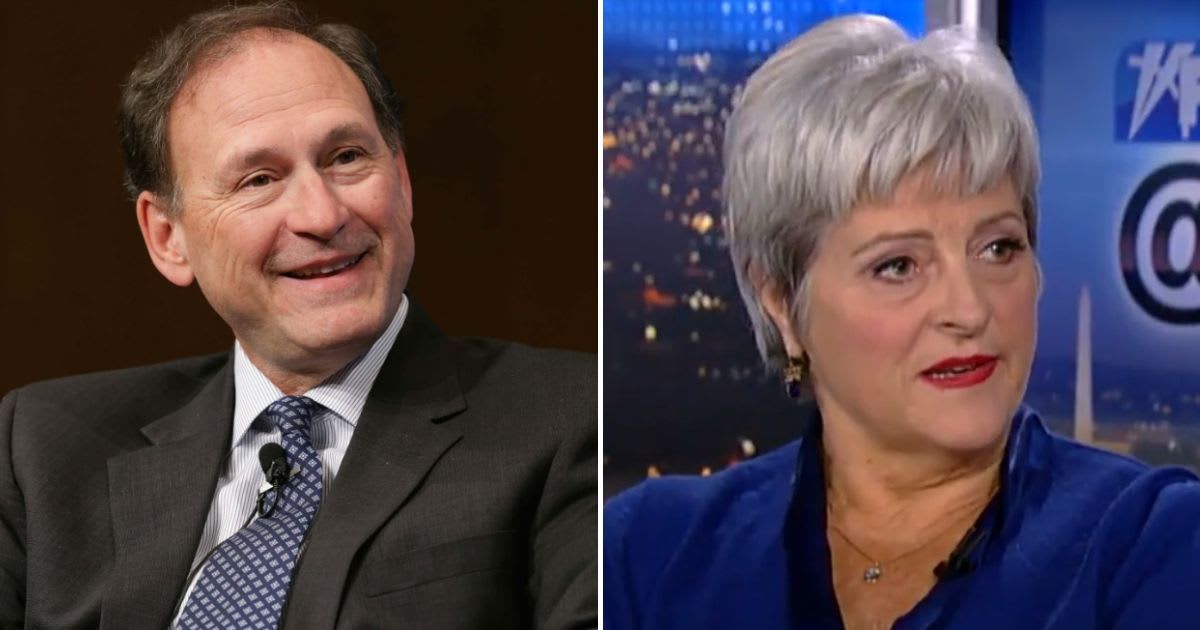 Supreme Court Justice Samuel Alito alleges that his wife Martha-Ann Alito displayed an upside-down American flag outside his home in response to an altercation with a neighbor (Getty Images, Fox News/YouTube)