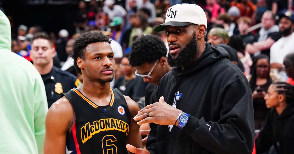 LeBron James' son Bronny declared for the NBA Draft last month despite averaging fewer than five points per game with the Trojans (Getty Images)