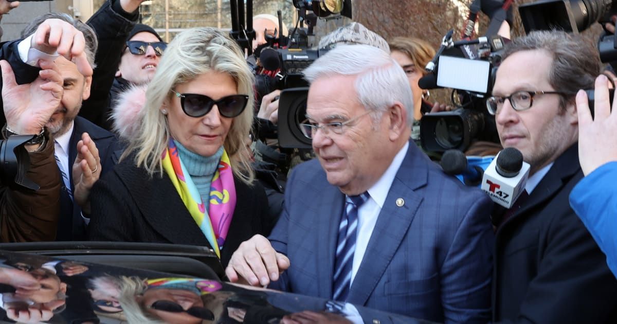 Senator Bob Menendez (D-NJ) and his wife Nadine Menendez leave a Manhattan court on March 11, 2024, in New York City (Getty Images)