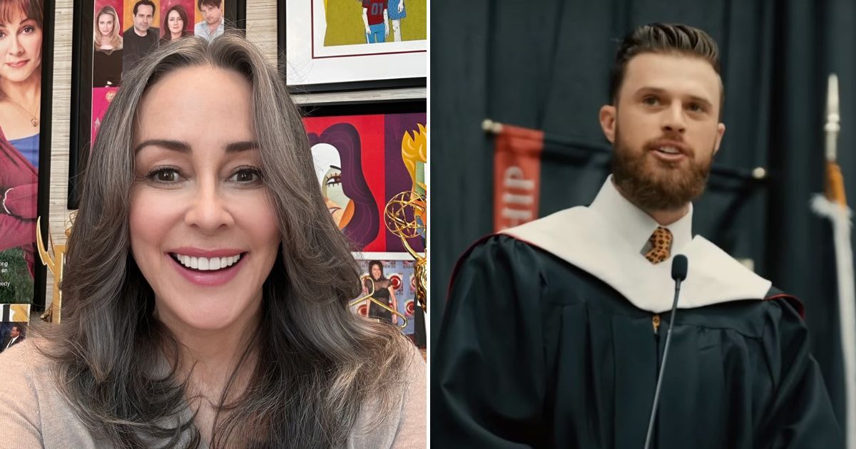 Patricia Heaton defends Harrison Butker's comments on women (Patricia Heaton/Facebook, Benedictine College/YouTube)