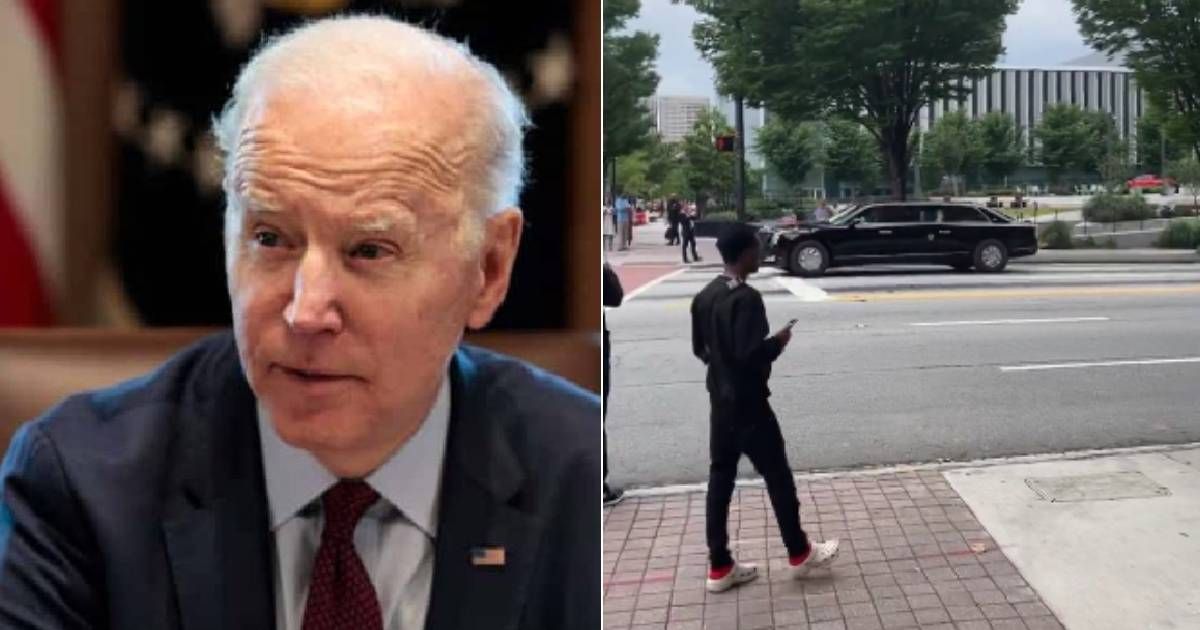 Joe Biden's presidential motorcade in Atlanta rolled through without much attention (Getty Images, Everything Georgia/ X)