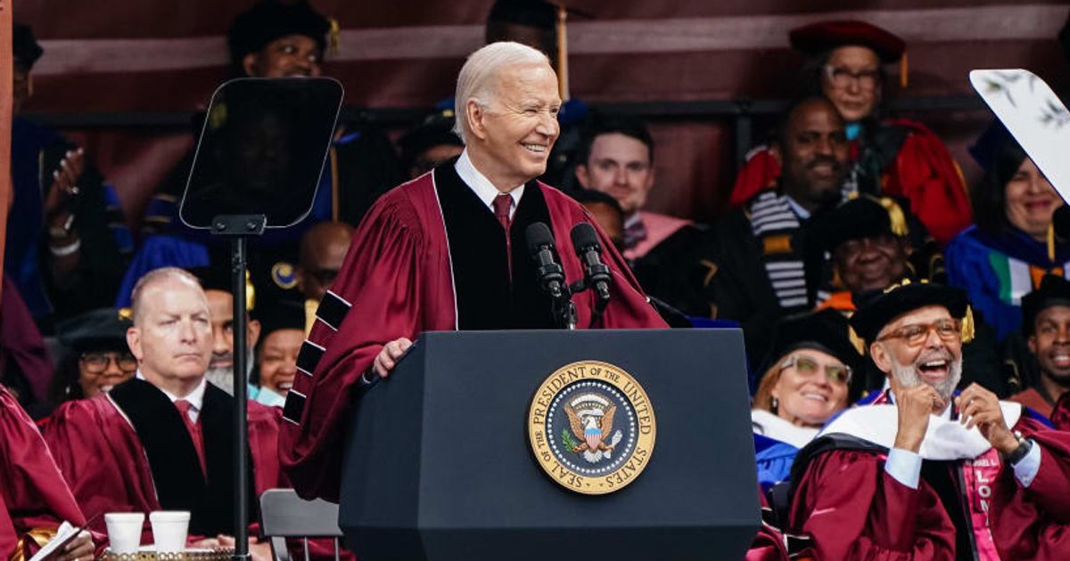 President Joe Biden speaks at the Morehouse College Commencement on May 19, 2024 in Atlanta, Georgia (Elijah Nouvelage/Getty Images)