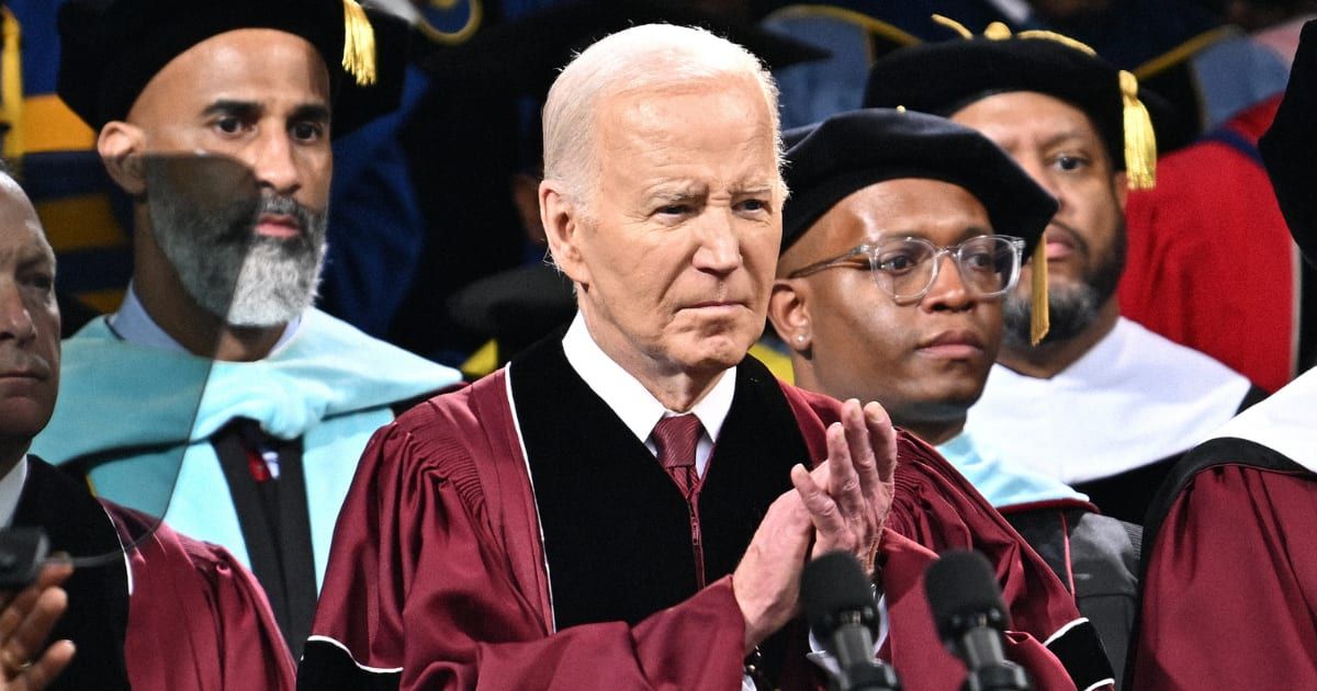President Joe Biden delivered his commencement address to the mostly Black all-male Morehouse College in Atlanta on May 19 (Paras Griffin/WireImage)