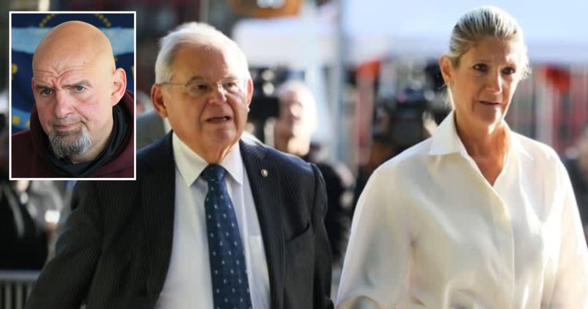  Sen John Fetterman takes a dig at Bob Menendez for blaming cancer-stricken wife Nadine Menendez in corruption trial (Getty Images)