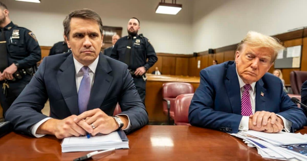 This legal strategy could allow Trump's (R) lawyers, led by Blanche (L), to significantly reduce the potential penalties if convicted (Getty Images)