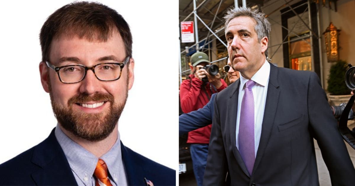 Zack Smith (L) said Michael Cohen's testimonies are critical to deciding the future of the hush money trial (X/@tzsmith, Getty Images)