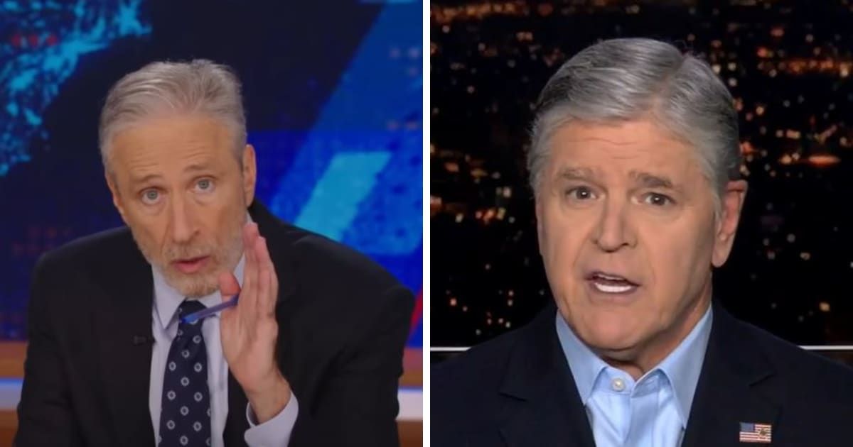 Jon Stewart criticized Sean Hannity over his hypocritical statements (The Daily Show, Fox News/YouTube)