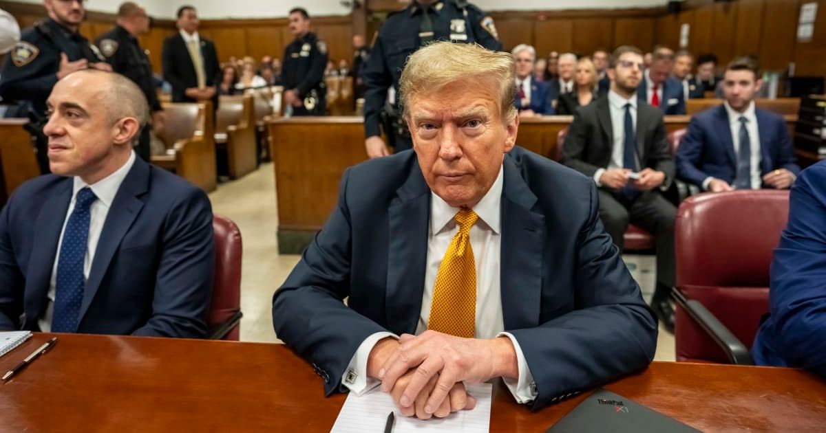 Donald Trump is accused of falsifying business records to conceal a $130,000 payment to Stormy Daniels (Getty Images)