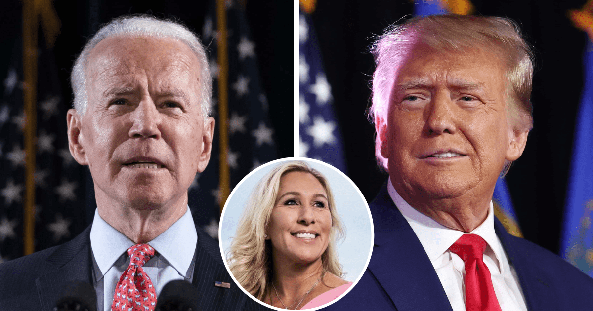  Rep Marjorie Taylor Greene took to Twitter to claim that President Joe Biden was 'planning to assassinate' former President Donald Trump (Instagram/@repMTG/Getty Images)