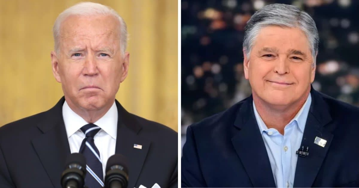 Fox News host Sean Hannity accused President Joe Biden of 'literally' surrendering to terrorism (@FoxNews/Youtube)