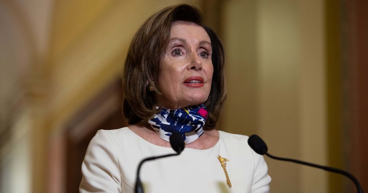 Nancy Pelosi once again faced heckling from an anti-Israel demonstrator (Getty Images)