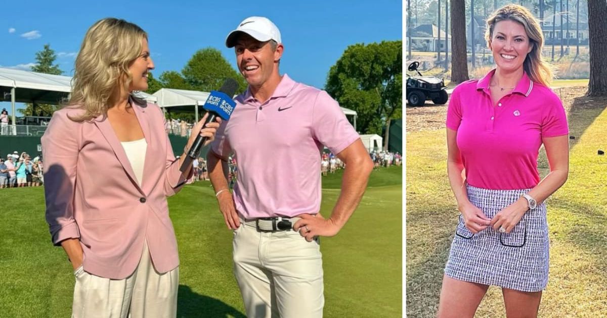 Rory McIlroy and CBS golf reporter Amanda Balionis have sparked romance rumors after a flirty TV interview (@balionis/Instagram)
