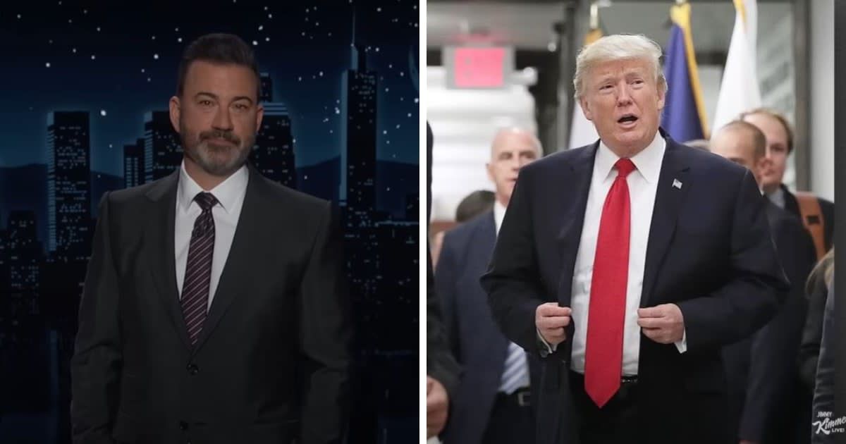 Jimmy Kimmel mocked Donald Trump while giving an imaginary speech in the former president's style for Barron Trump's high school graduation (Jimmy Kimmel Live/YouTube)