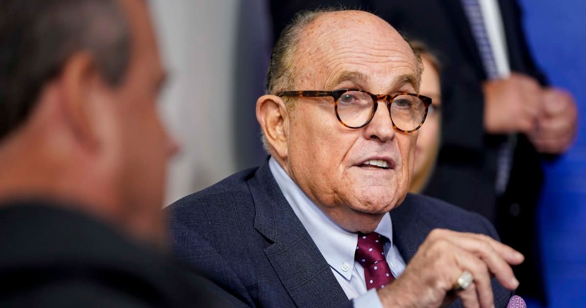 During the online hearing, Rudy Giuliani's outbursts and attacks on the prosecution led the judge to threaten muting him (Getty Images)