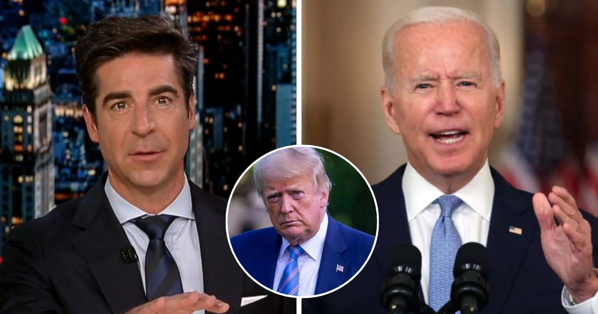 Jesse Watters accused the Biden administration of overstepping its boundaries with the FBI raid on Donald Trump's property (Fox News/Getty Images)