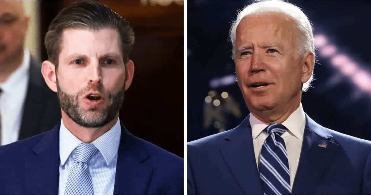 Eric Trump confused President Joe Biden's motorcade crowd for his father's supporters (Getty Images)