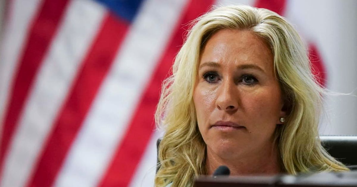 Marjorie Taylor Greene has urged people to turn their flags upside down (Getty Images)