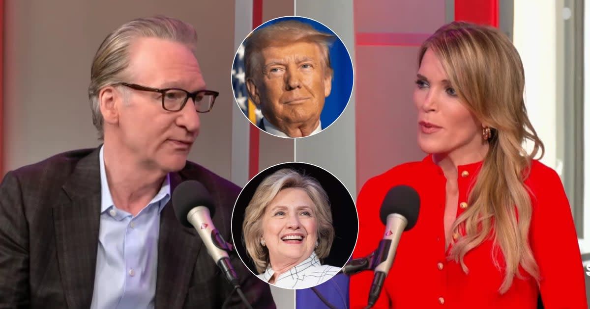 Megyn Kelly fact-checked Bill Maher twice about his claim about Donald Trump and Hillary Clinton (@MegynKelly/Youtube; Getty Images)