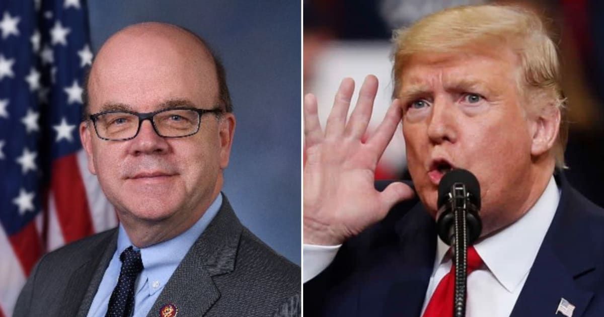 Rep Jim McGovern was ruled 'out of order' on the House floor for his remarks about Donald Trump's ‘sex scandal’ trial (@RepMcGovern/X, Getty Images)