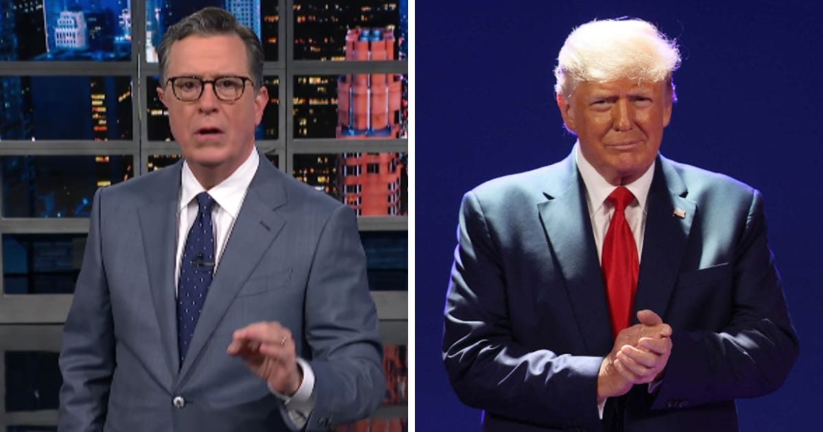 Stephen Colbert has a new term from Donald Trump's MAGA ideology (ColberLateShow/Youtube; Getty Images)