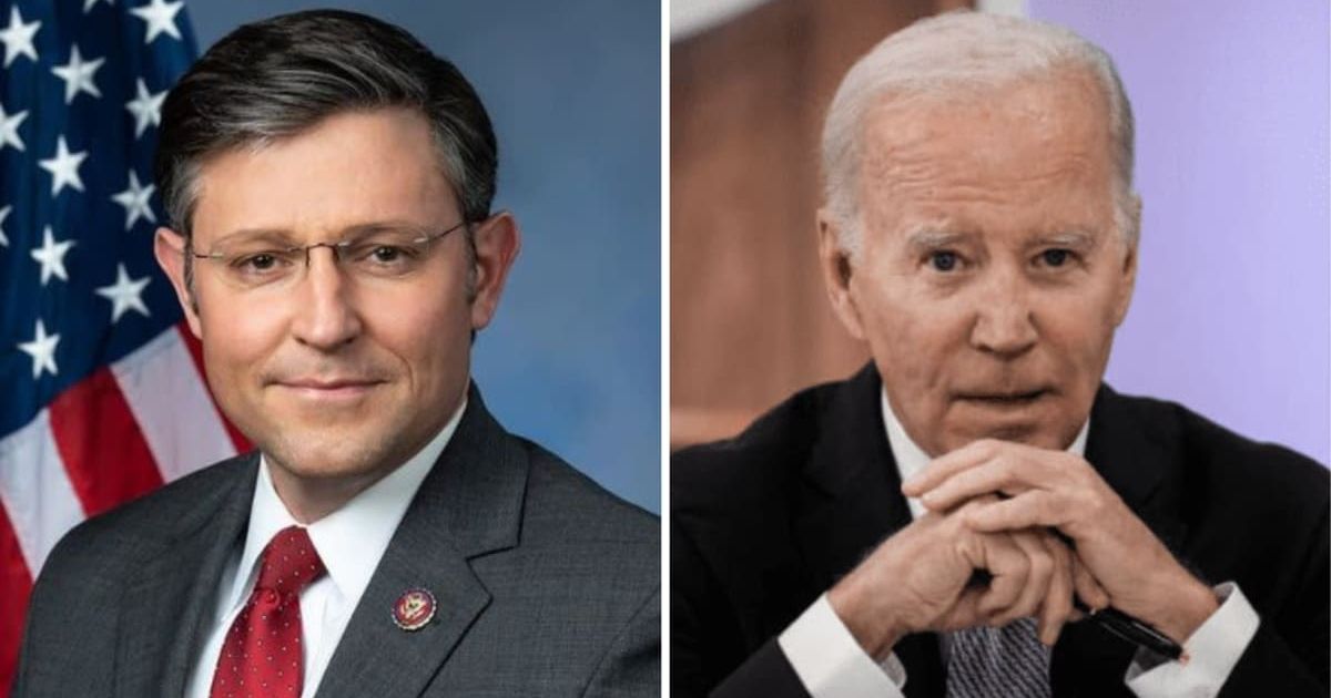 Mike Johnson was shredded for attacking Joe Biden on a deal the speaker himself approved (Getty Images, US House)