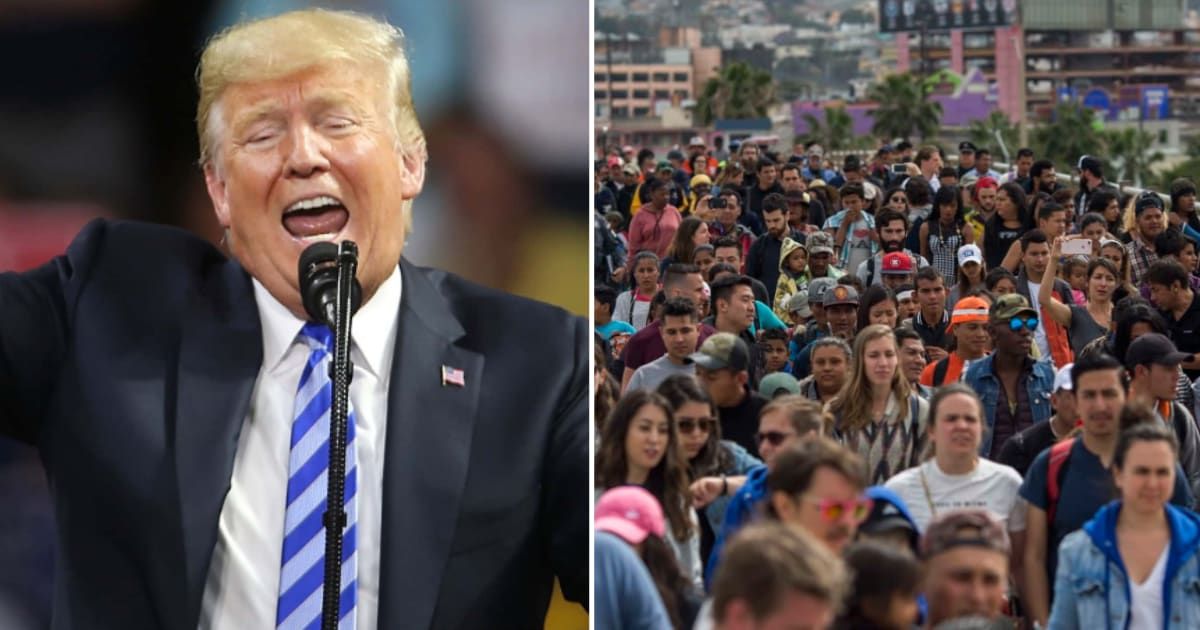 Donald Trump claimed during an interview that migrants are entering the US as 'terrorists' (Getty Images)