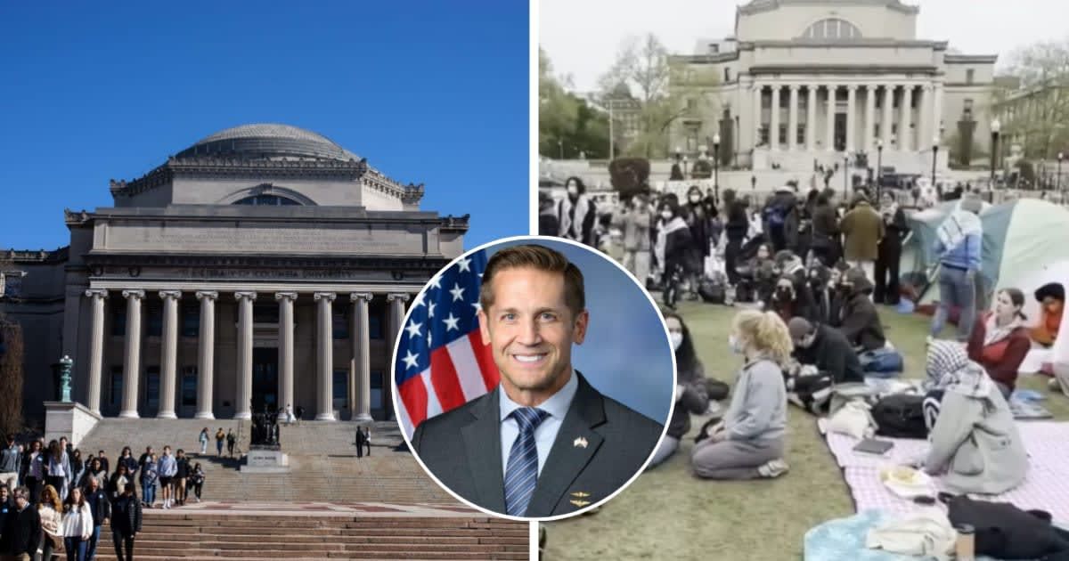 GOP Rep Rich McCormick accused Columbia University of becoming a hotbed for antisemitism in the wake of Hamas' October 7, 2023, attack (Getty Images, YouTube/CBS New York, mccormick.house.gov)