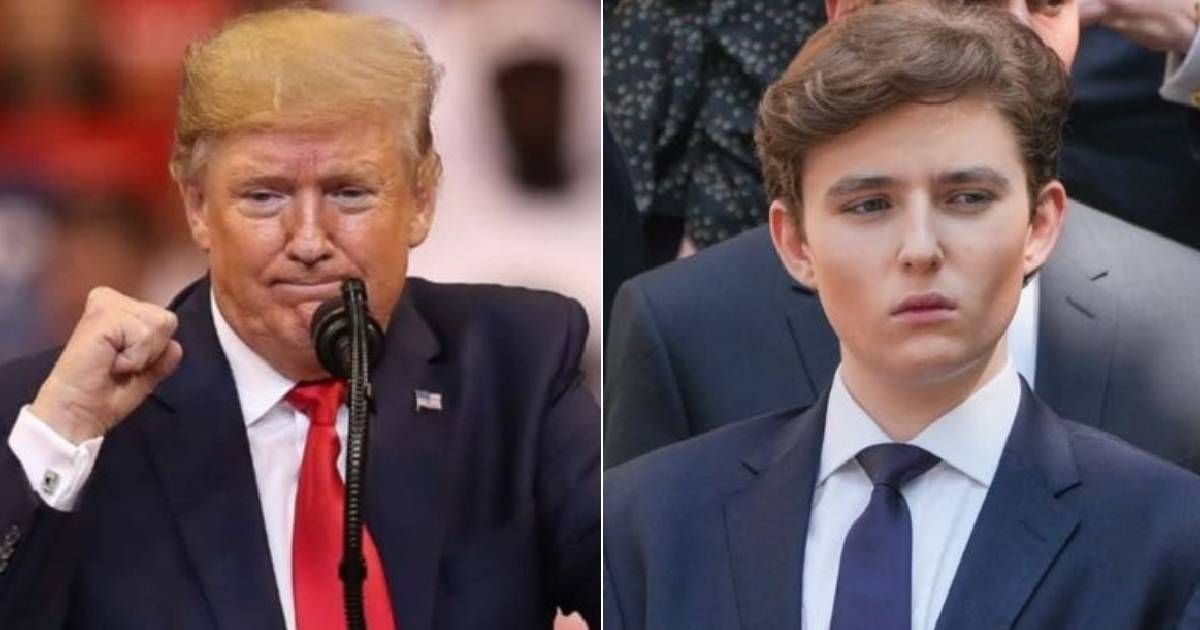Former President Donald Trump criticized the FBI for searching his son Barron's private quarters during the 2022 Mar-a-Lago raid (Getty Images)