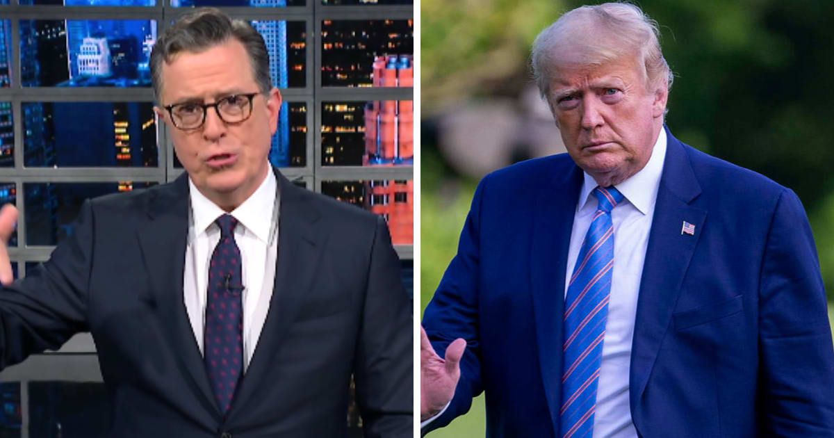Stephen Colbert took his turn commenting on the Donald Trump aide making headlines as the 'human printer' (ColbertLateShow/Youtube; Getty Images)