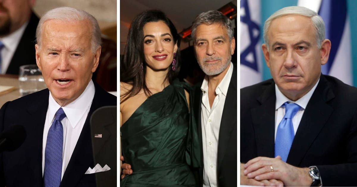 George and Amal Clooney were missing from Joe Biden's dinner after Benjamin Netanyahu controversy (Getty Images)