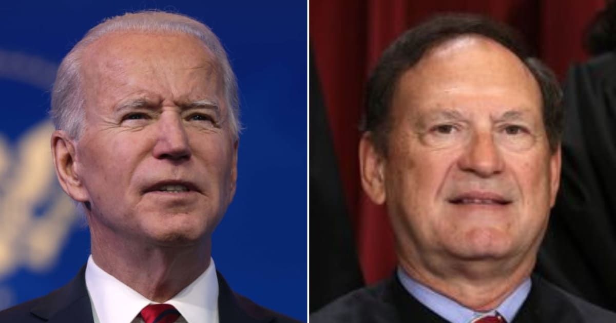 President Joe Biden doesn't even want to discuss anything regarding the Samuel Alito flag controversy (Getty Images)