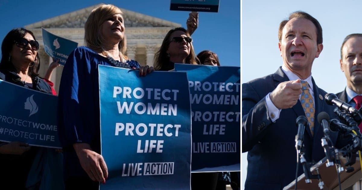 The bill signed by Louisiana Gov Jeff Landry that declared abortion pills as controlled dangerous substances received the support of pro-life activists (Sarah Silbiger/Getty Images, Drew Angerer/ Getty Images