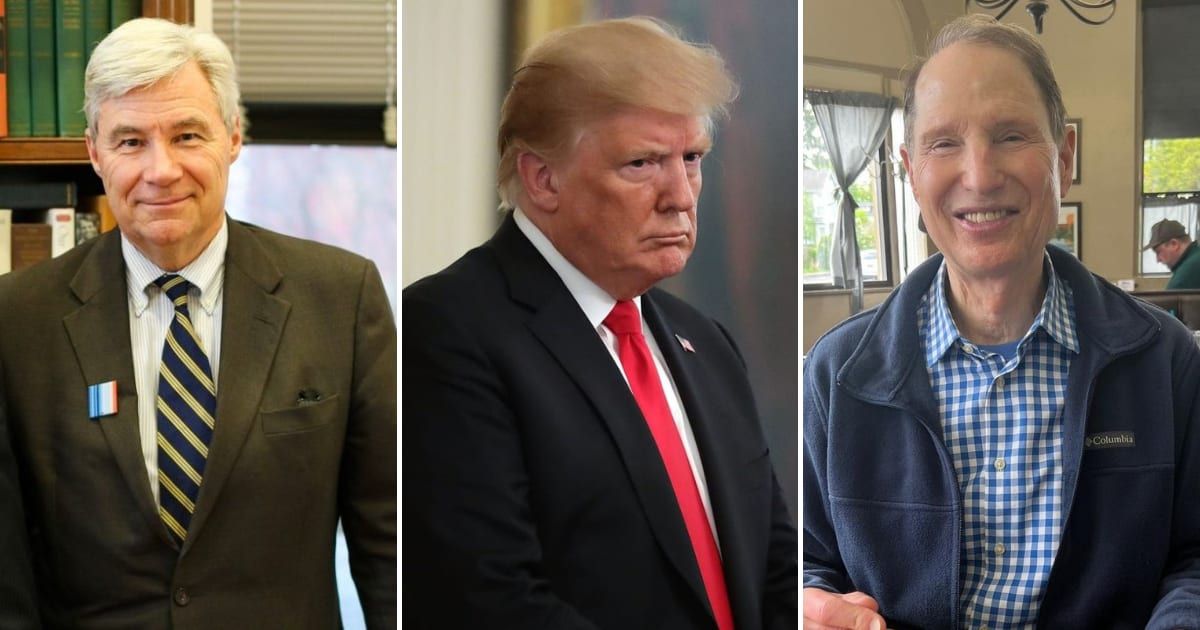 Sheldon Whitehouse and Ron Wyden, chairs of the Senate Budget and Finance committees, have announced their decision to initiate an inquiry into Donald Trump soliciting campaign contributions from oil company executives (@senwhitehouse, @ronwyden/IG, Getty