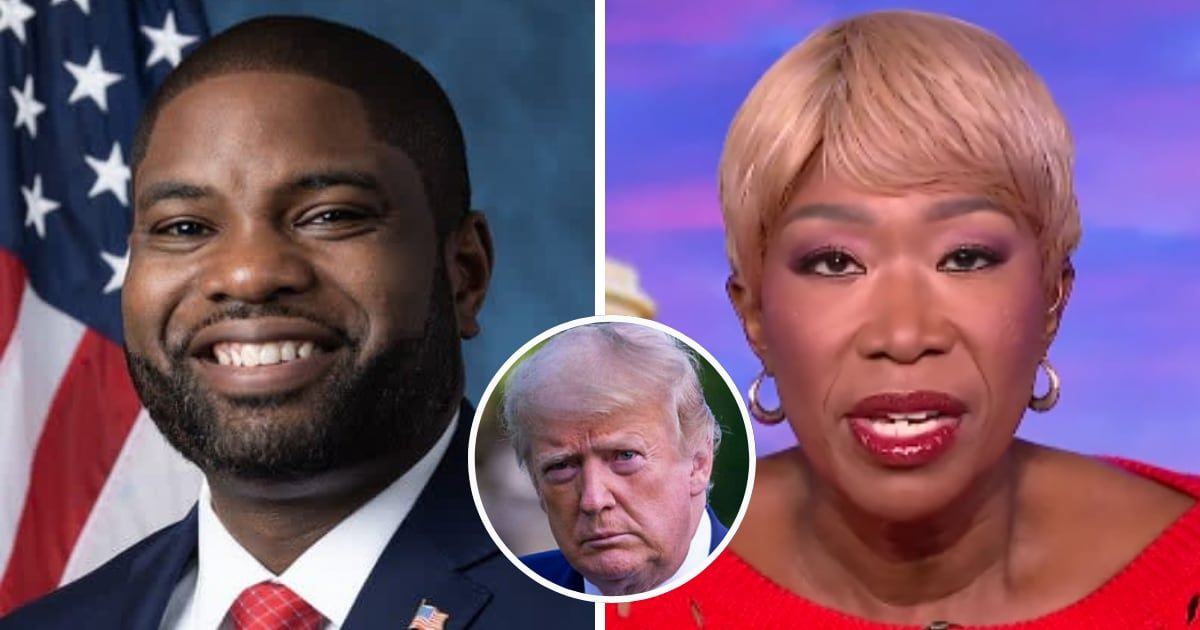 Joy Reid mocked Donald Trump while taking a shot at Rep Byron Donalds who spoke at a rally for Trump in New York (MSNBC, Getty Images)