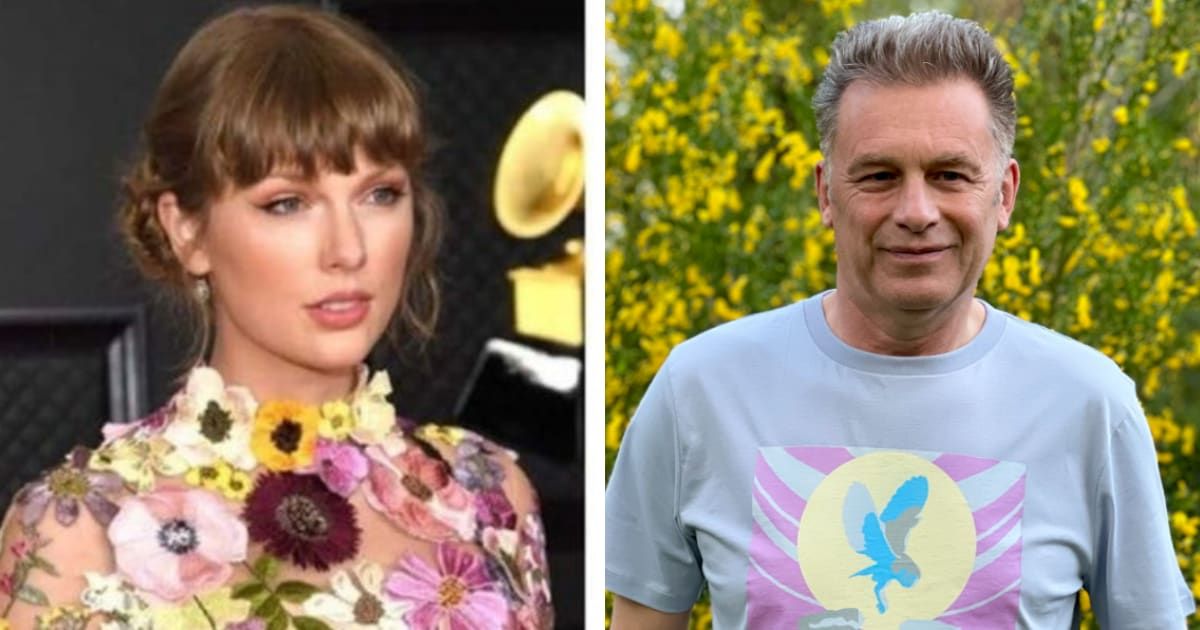 Taylor Swift was urged by environmental campaigner Chris Packham to ditch her private planes (Getty Images, @chrisgpackham2/Instagram)