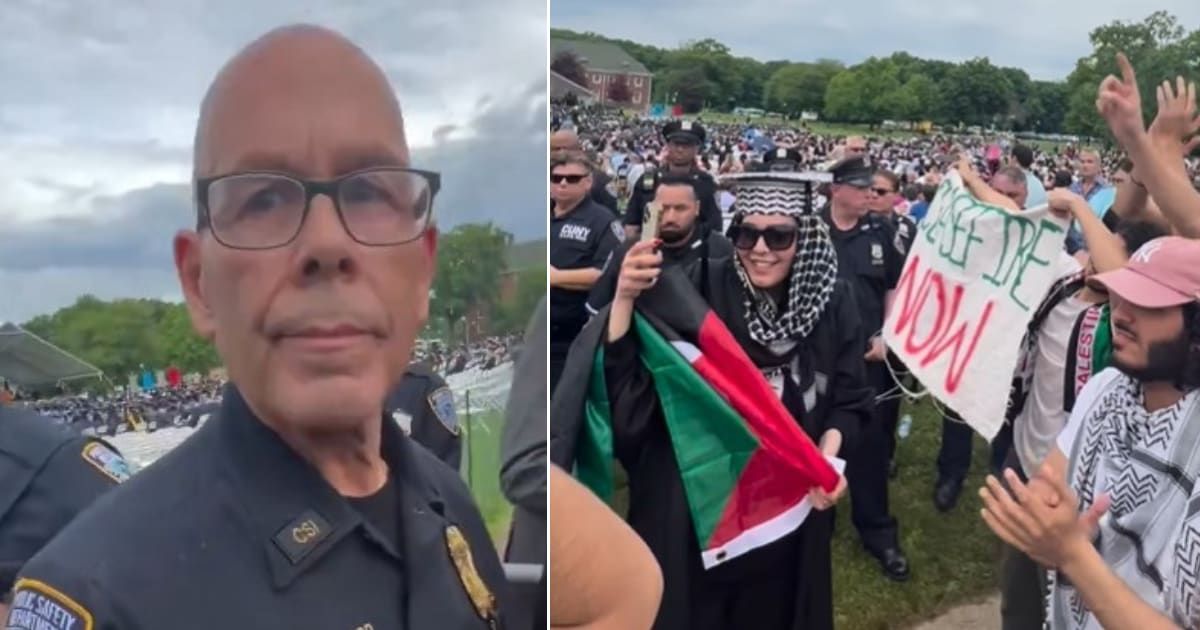 In the video, Donald Girard was heard saying he supports genocide and killing all protestors at college (Instagram/@sjp_csi)