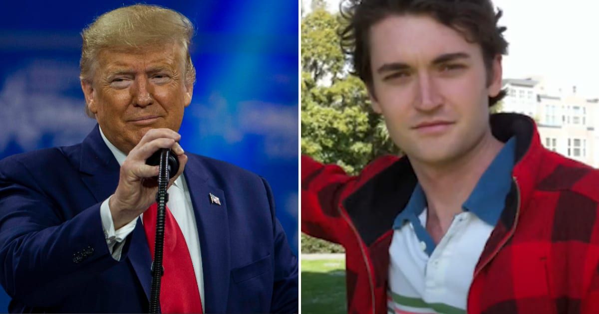 Former President Donald Trump addressed the Libertarian National Convention where he declared he would reduce the prison sentence for Silk Road founder Ross Ulbricht 'on day one' of his second term (Getty Images, CNN/YouTube)