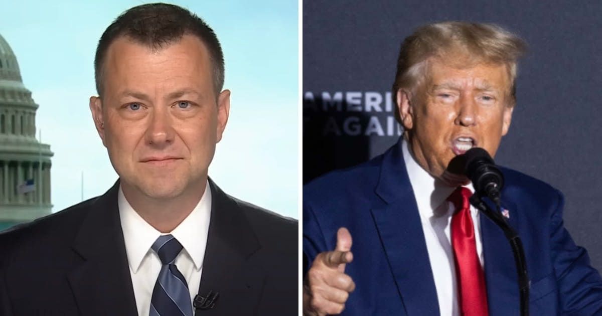 Peter Strzok believes Donald Trump's rhetoric could normalize violent justifications (MSNBC/YouTube, Getty Images)