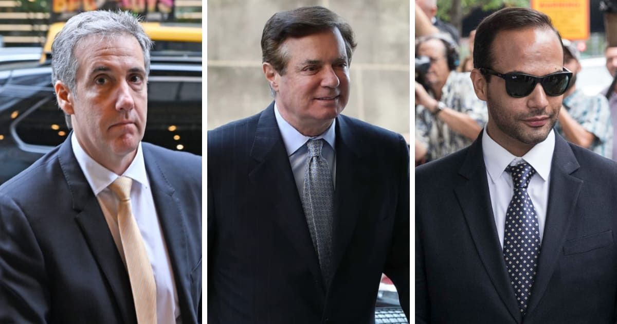 (L-R) Michael Cohen, Paul Manafort, and George Papadopoulos are some of the former Trump allies who have served jail time (Getty Images)