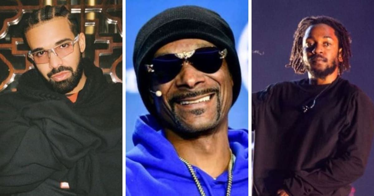 Snoop Dogg said he wants to give a shout-out to Kendrick Lamar and Drake amid their ongoing rap feud (@champagnepapi/Instagram, Getty Images)