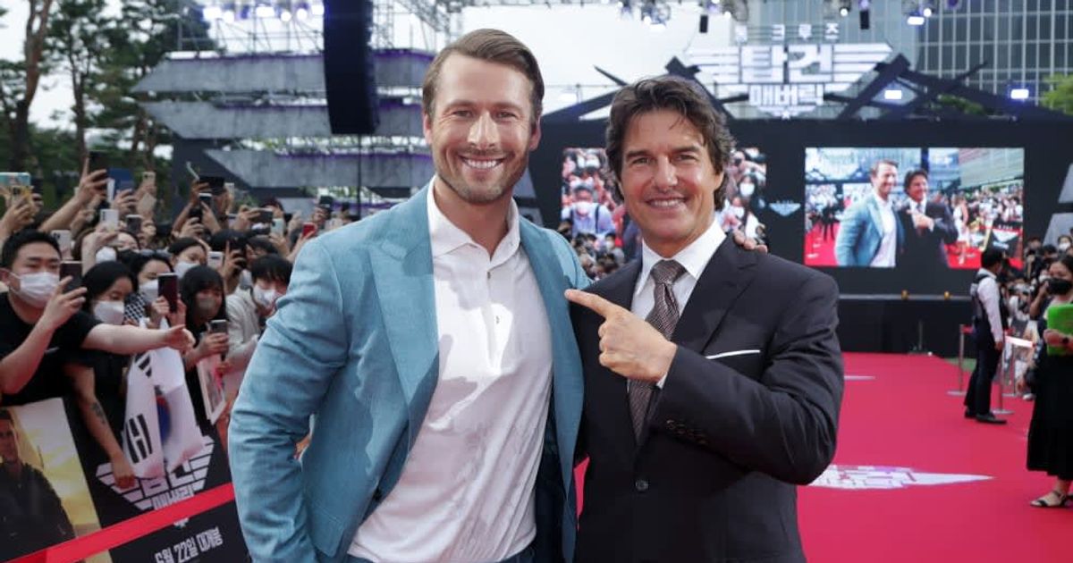 Glen Powell said he had a great experince working with Tom Cruise on 'Top Gun: Maverick' (Han Myung-Gu/Getty Images for Paramount Pictures)